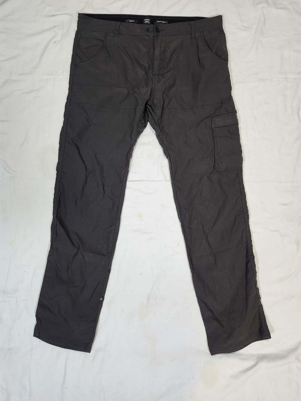 prAna Stretch Zion Slim Pant II Size 38x34 Dark Gray Cargo Hiking Pants